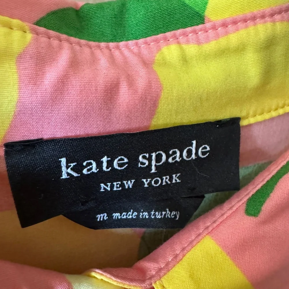 Kate Spade Lemon Toss Tie-Waist Shirtdress Size M